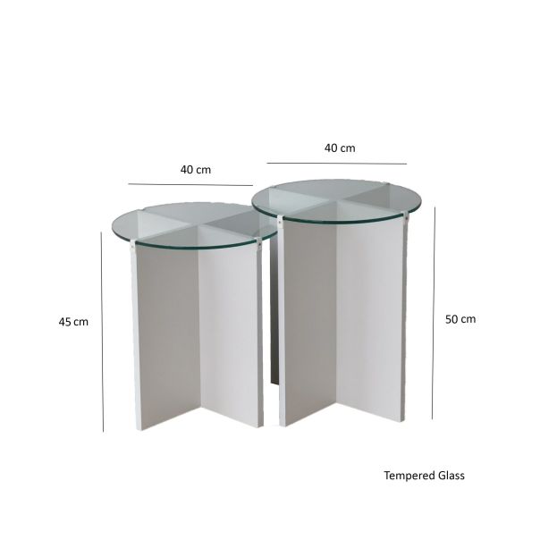 HANAH HOME Set pomoćnih stočića Lily, bela - 552NOS2245