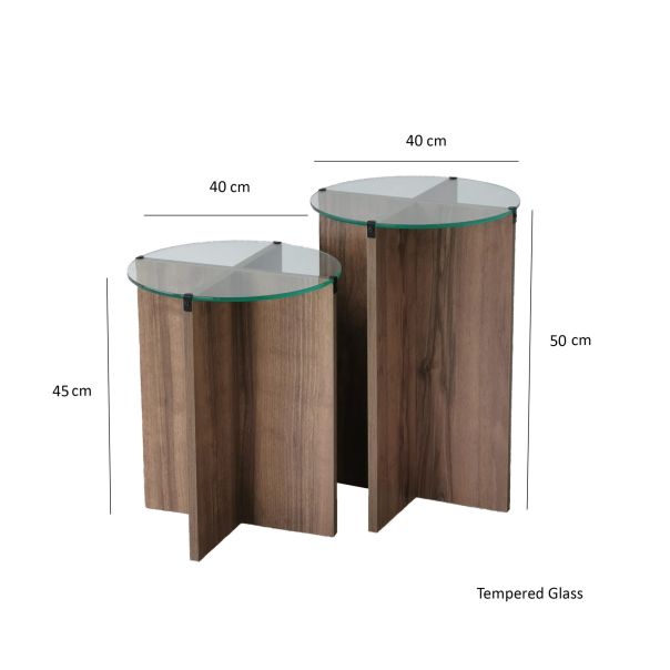 HANAH HOME Set pomoćnih stočića Lily, braon - 552NOS2246