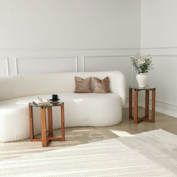 HANAH HOME Set pomoćnih stočića Amalfi, braon - 552NOS2248