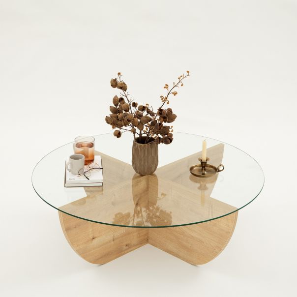 HANAH HOME Klub sto Lily, krem - 174279