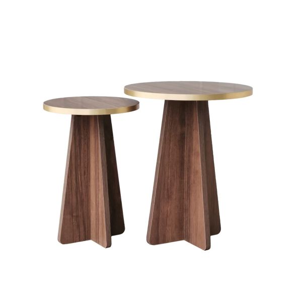 HANAH HOME Set stolova Mushroom 2 Gold Walnut - 195105