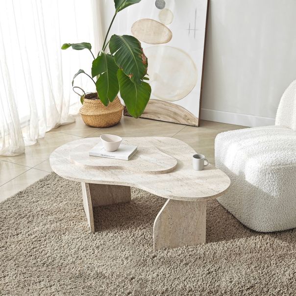 HANAH HOME Klub sto Melted, bež - 552NOS2563