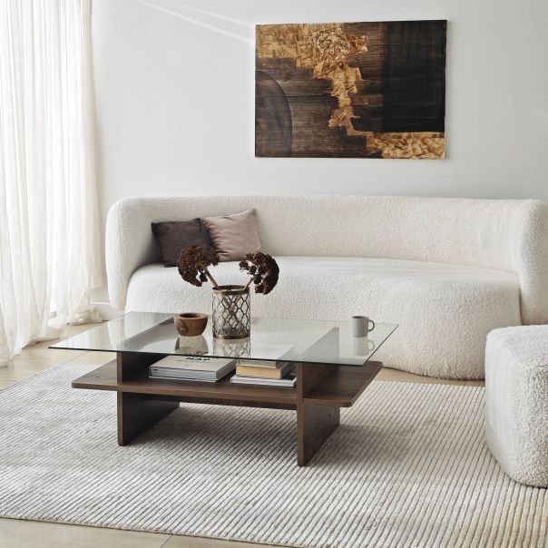 HANAH HOME Klub sto Saga Rectangle, braon - EP3057848