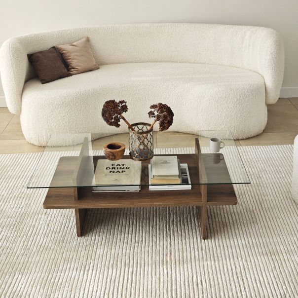 HANAH HOME Klub sto Saga Rectangle, braon - EP3057848