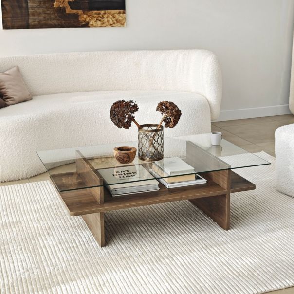 HANAH HOME Klub sto Saga Rectangle, braon - EP3057848