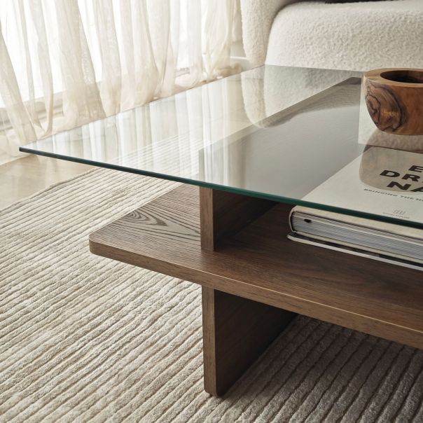 HANAH HOME Klub sto Saga Rectangle, braon - EP3057848