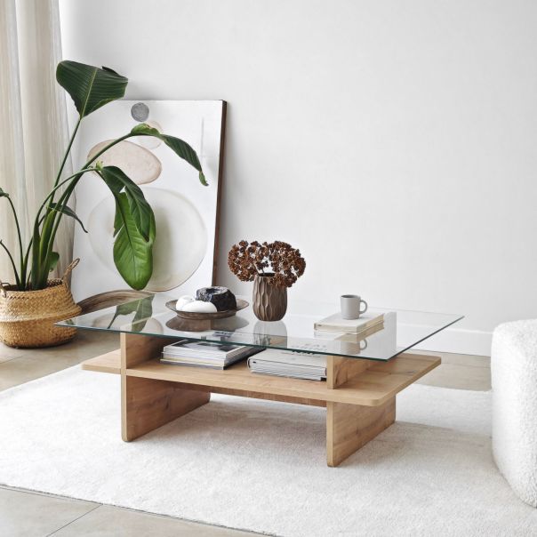 HANAH HOME Klub sto Saga Rectangle, svetlo braon - EP3057851