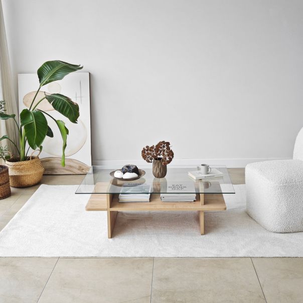 HANAH HOME Klub sto Saga Rectangle, svetlo braon - EP3057851