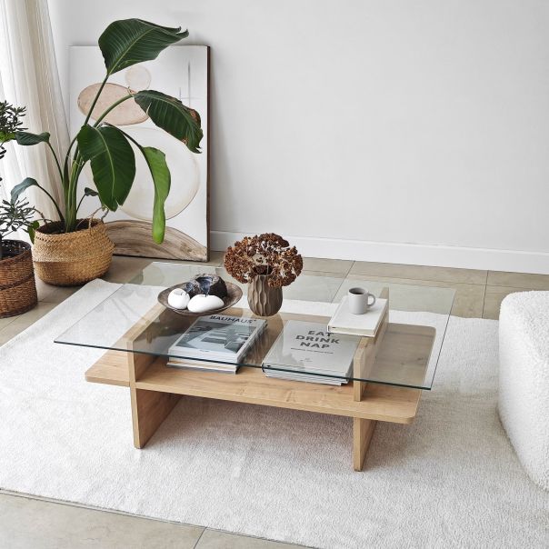 HANAH HOME Klub sto Saga Rectangle, svetlo braon - EP3057851