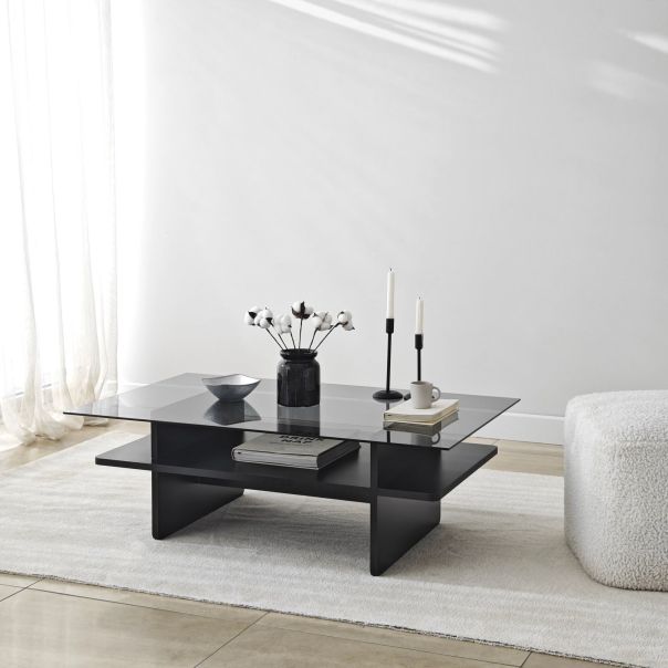 HANAH HOME Klub sto Saga Rectangle, crna - EP3057854