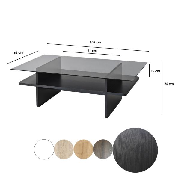 HANAH HOME Klub sto Saga Rectangle, crna - EP3057854