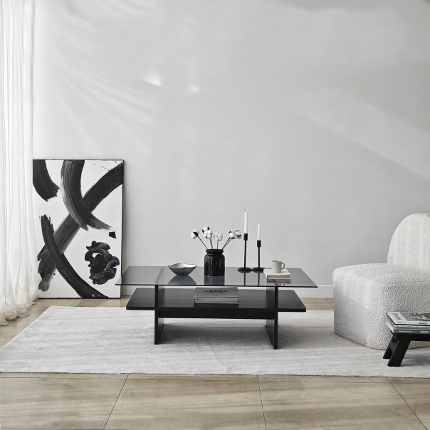 HANAH HOME Klub sto Saga Rectangle, crna - EP3057854
