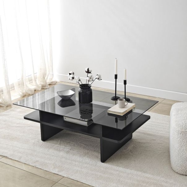 HANAH HOME Klub sto Saga Rectangle, crna - EP3057854
