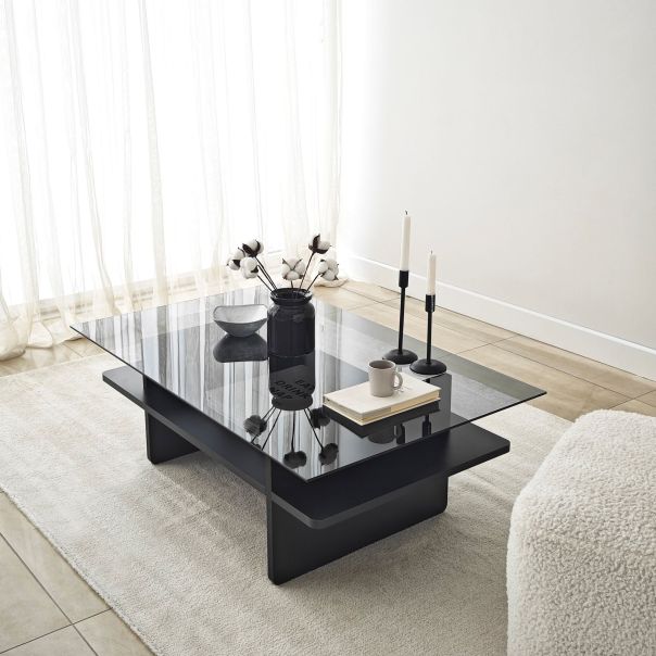 HANAH HOME Klub sto Saga Rectangle, crna - EP3057854