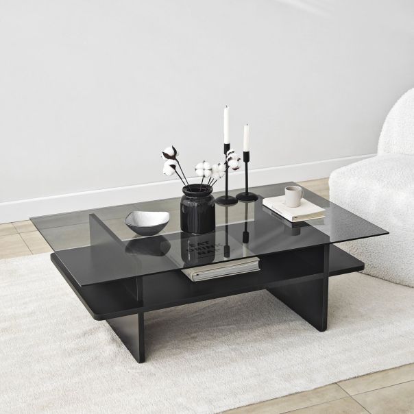 HANAH HOME Klub sto Saga Rectangle, crna - EP3057854