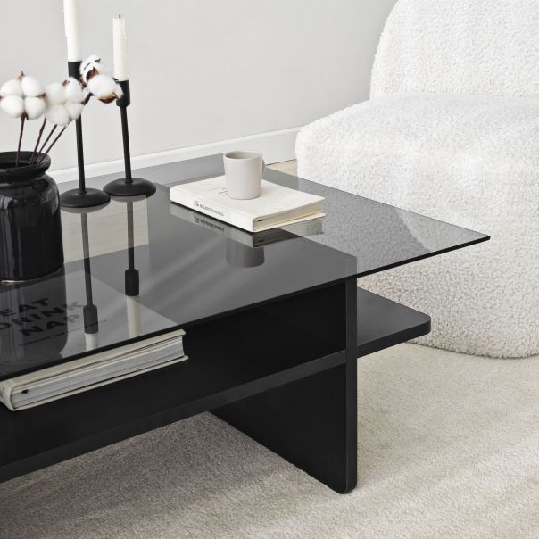 HANAH HOME Klub sto Saga Rectangle, crna - EP3057854