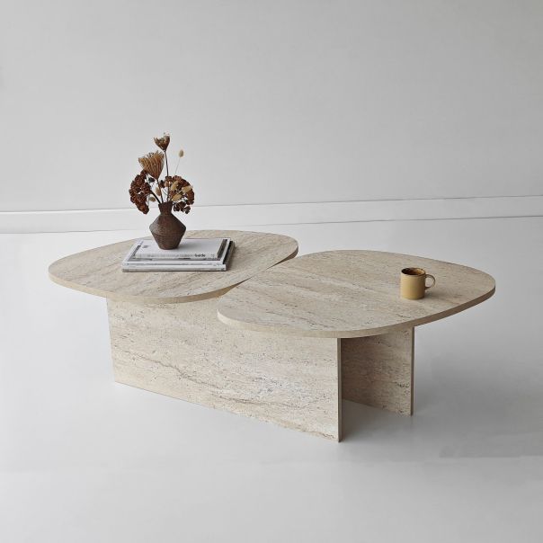 HANAH HOME Klub sto Stones, mermerna krem - EP3057857