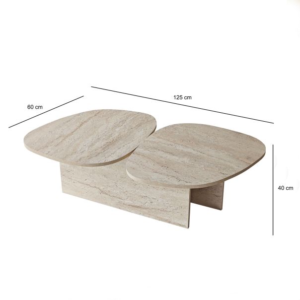 HANAH HOME Klub sto Stones, mermerna krem - EP3057857