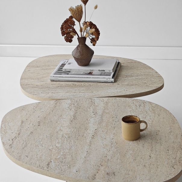 HANAH HOME Klub sto Stones, mermerna krem - EP3057857