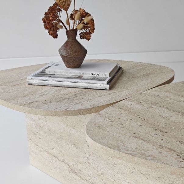 HANAH HOME Klub sto Stones, mermerna krem - EP3057857