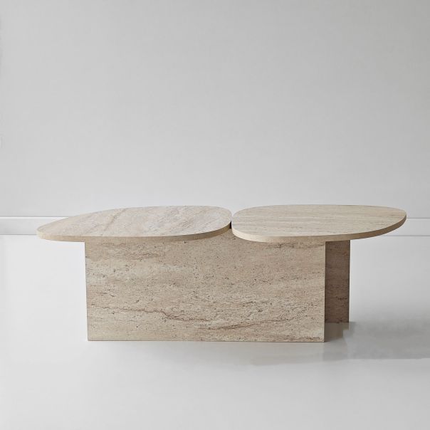 HANAH HOME Klub sto Stones, mermerna krem - EP3057857