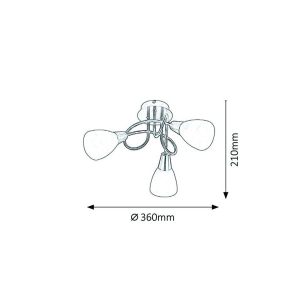 Rabalux Plafonjera Jenna E14 3x MAX 40W brušeni hrom (5532) - 5532
