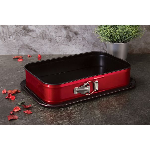 KAUFMAX Modla za tortu pravougaona opasač 39x27 cm burgundy line - 425971