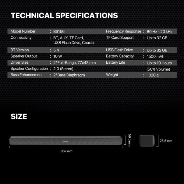 Fantech Bluetooth Soundbar BS156 NeraBar crni - EP3199301