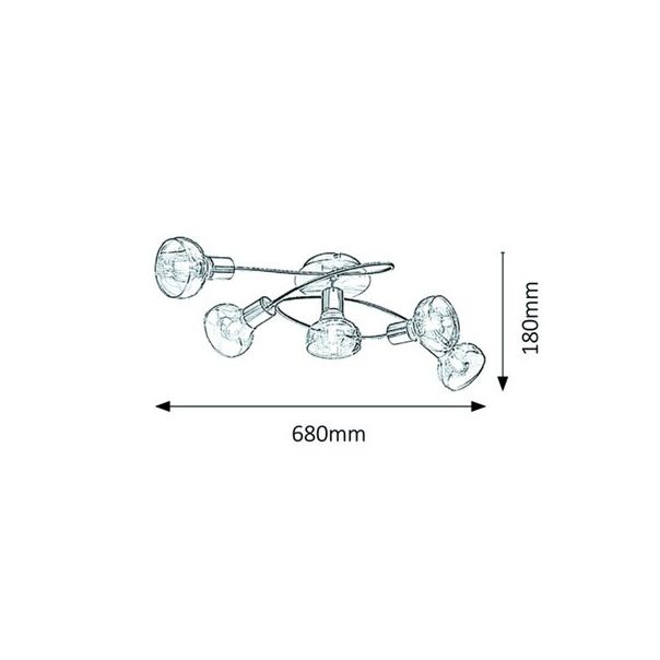 Rabalux Plafonjera Holly E14 5x MAX 40W antično zlato (5552) - 5552