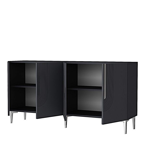 HANAH HOME Komoda Meyra 150, antracit/srebrna - EP3057869