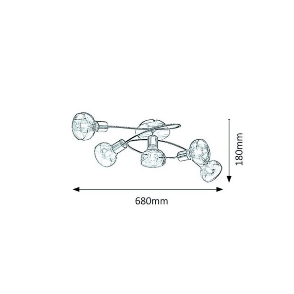 RABALUX Plafonjera Holly hrom, E14 40W - 5561-1