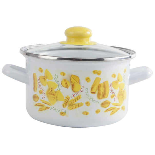 INTEROS Emajlirana šerpa sa poklopcem 16 cm merica macaron - 13380 - 200611