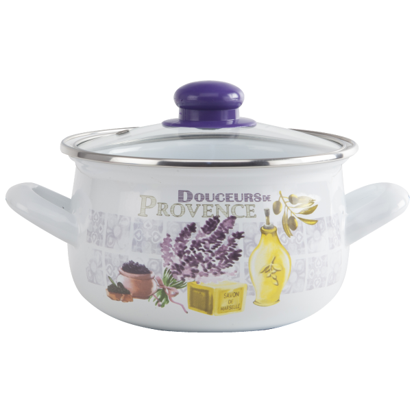 INTEROS Emajlirana šerpa sa poklopcem 24 cm lavanda - 3539 - 200610