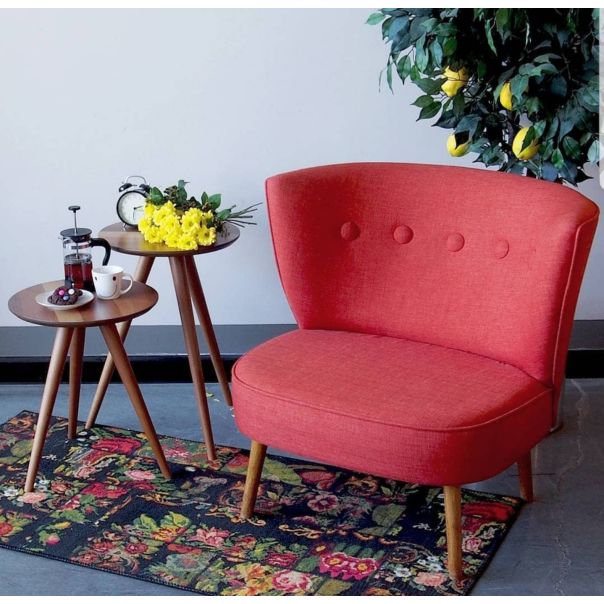 ATELIER DEL SOFA Fotelja Bienville, crvena - 558ZEN1109