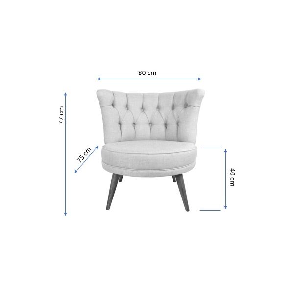 ATELIER DEL SOFA Fotelja Richland, petrolej - 558ZEN1169