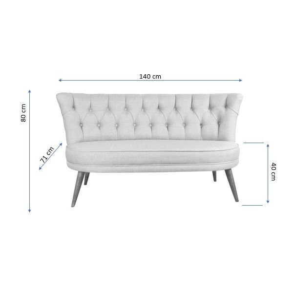 ATELIER DEL SOFA Sofa dvosed Richland Loveseat, krem - 558ZEN1211