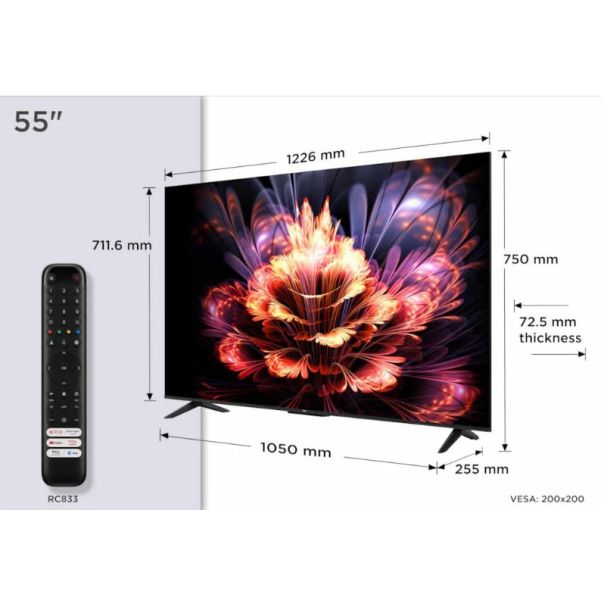 TCL Televizor 55V6C, Ultra HD, Google TV Smart - 55V6C