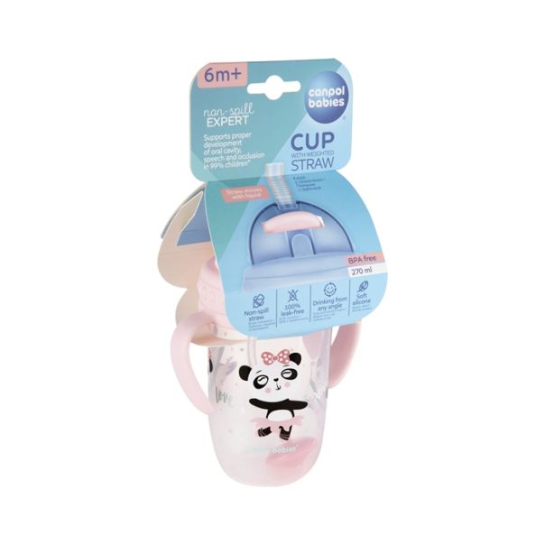 CANPOL BABIES NON-SPILL SPORTSKA SOLJA SA SLAMCICOM (TEG) 270ml 56/606 EXOTIC ANIMALS - PINK - EP2741109