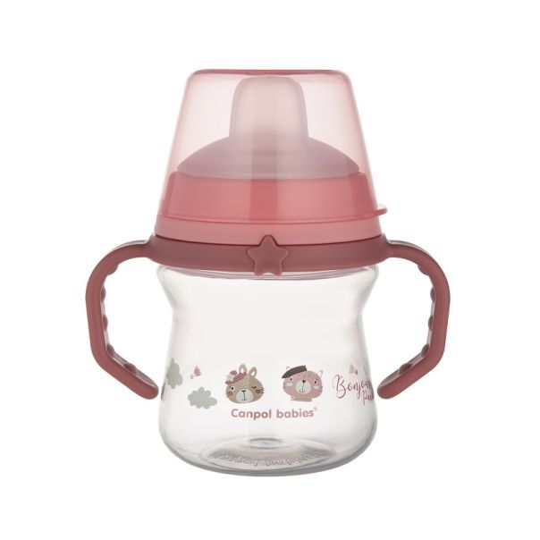 CANPOL BABIES SOLJA BONJOUR PARIS 150ml SA SILIKONSKIM KLJUNOM (56/612) - PINK - EP2740160