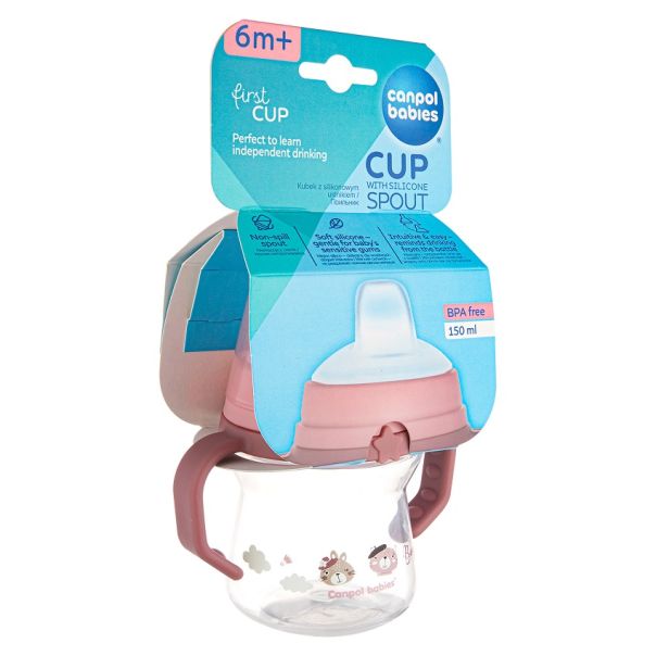 CANPOL BABIES SOLJA BONJOUR PARIS 150ml SA SILIKONSKIM KLJUNOM (56/612) - PINK - EP2740160