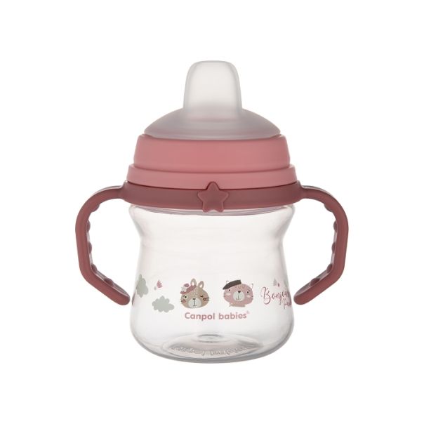 CANPOL BABIES SOLJA BONJOUR PARIS 150ml SA SILIKONSKIM KLJUNOM (56/612) - PINK - EP2740160