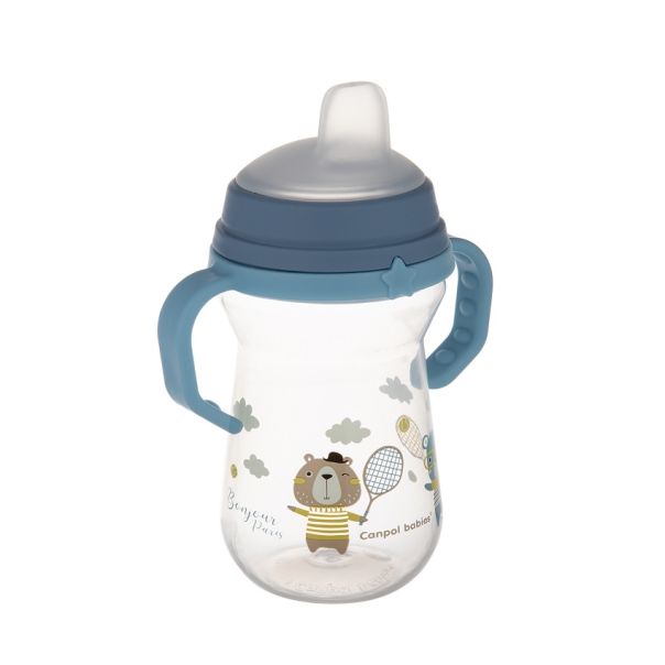 CANPOL BABIES SOLJA BONJOUR PARIS 250ml SA SILIKONSKIM KLJUNOM (56/613) - BLUE - EP2740163