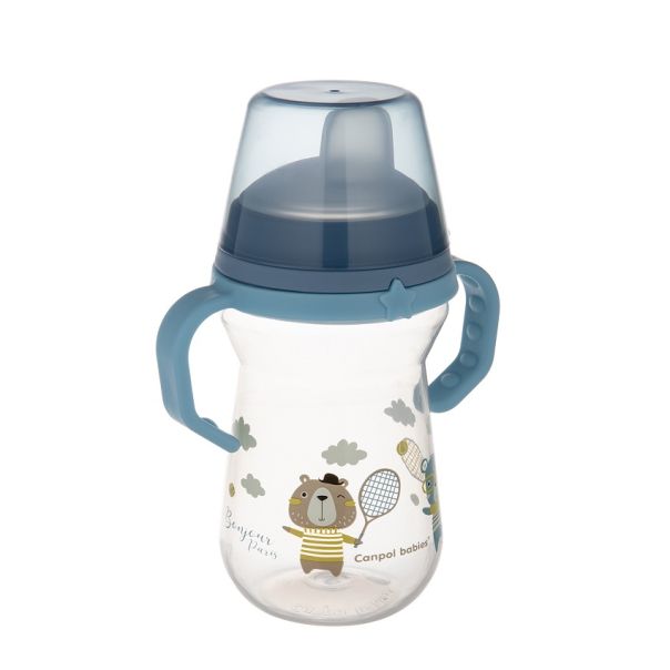 CANPOL BABIES SOLJA BONJOUR PARIS 250ml SA SILIKONSKIM KLJUNOM (56/613) - BLUE - EP2740163