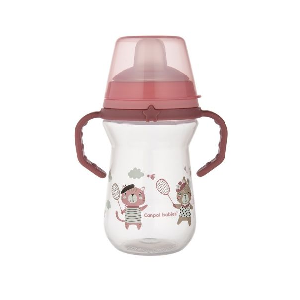 CANPOL BABIES SOLJA BONJOUR PARIS 250ml SA SILIKONSKIM KLJUNOM (56/613) - PINK - EP2740166