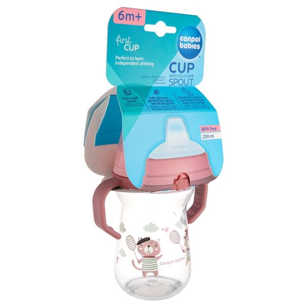 CANPOL BABIES SOLJA BONJOUR PARIS 250ml SA SILIKONSKIM KLJUNOM (56/613) - PINK - EP2740166