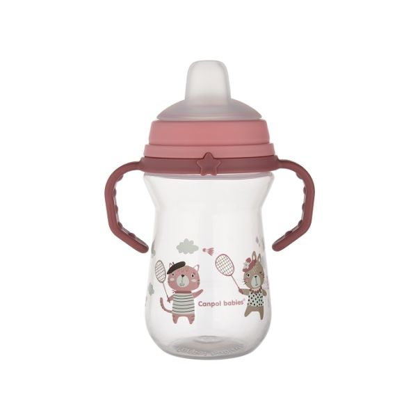 CANPOL BABIES SOLJA BONJOUR PARIS 250ml SA SILIKONSKIM KLJUNOM (56/613) - PINK - EP2740166