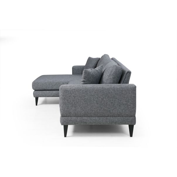 ATELIER DEL SOFA Ugaona garnitura Nordic, leva, tamnosiva - 560ARE1112