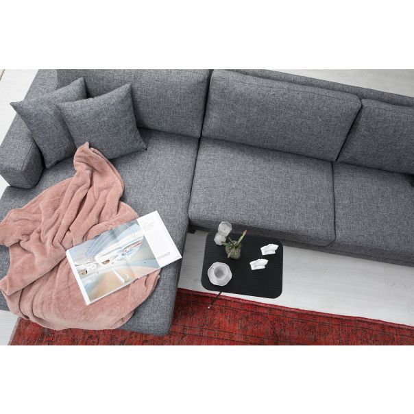 ATELIER DEL SOFA Ugaona garnitura Nordic, leva, tamnosiva - 560ARE1112