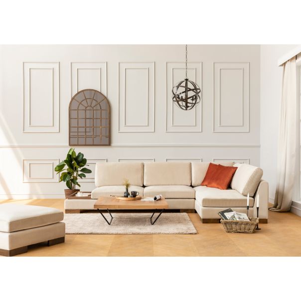 ATELIER DEL SOFA Ugaona garnitura Tulip, desna sa stalkom, bež - 560ARE1158