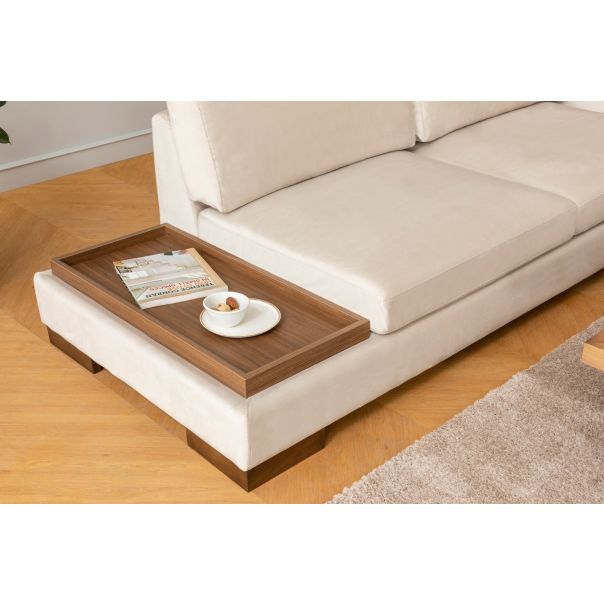 ATELIER DEL SOFA Ugaona garnitura Tulip, desna sa stalkom, bež - 560ARE1158